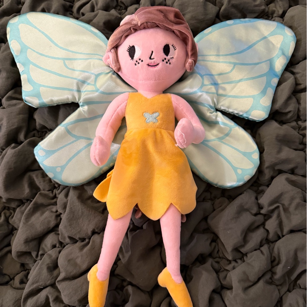 Tiny Dreamer‎ Yellow/Blue Princess Butterfly Fairy Stuffed Toy 18in